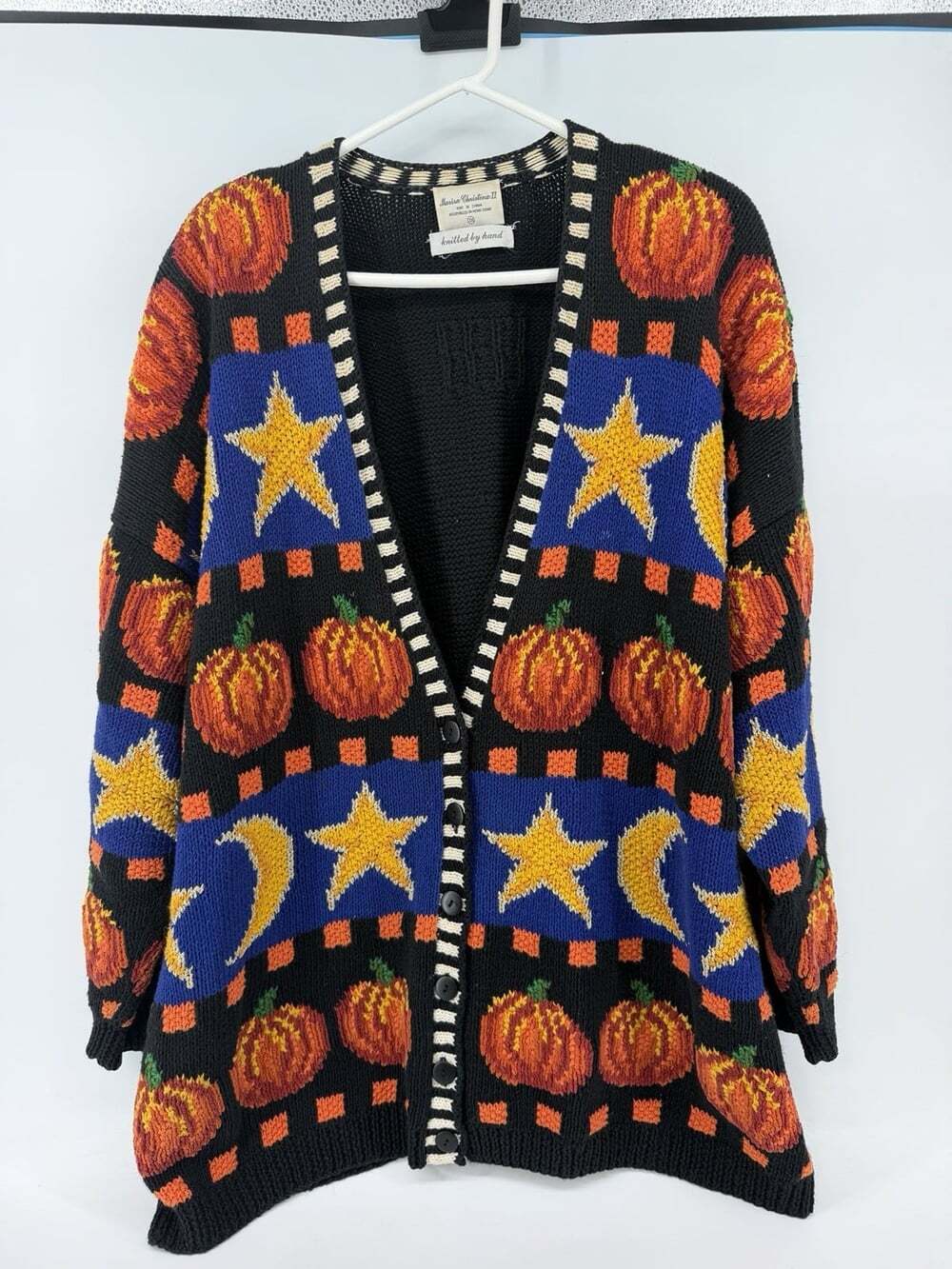 Vintage Marisa Christina Classics Halloween Sweater Sz Medium Fall Pumpkin